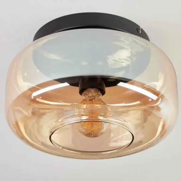 hofstein Boza Plafonnier, Boule lumineuse Ambre, 1 lumière* Lampes En Verre