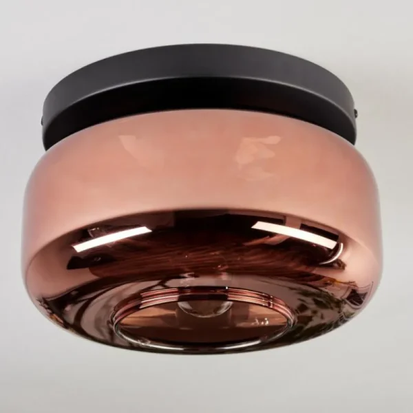 hofstein Boza Plafonnier, Boule lumineuse Cuivré, 1 lumière* Lampes En Verre