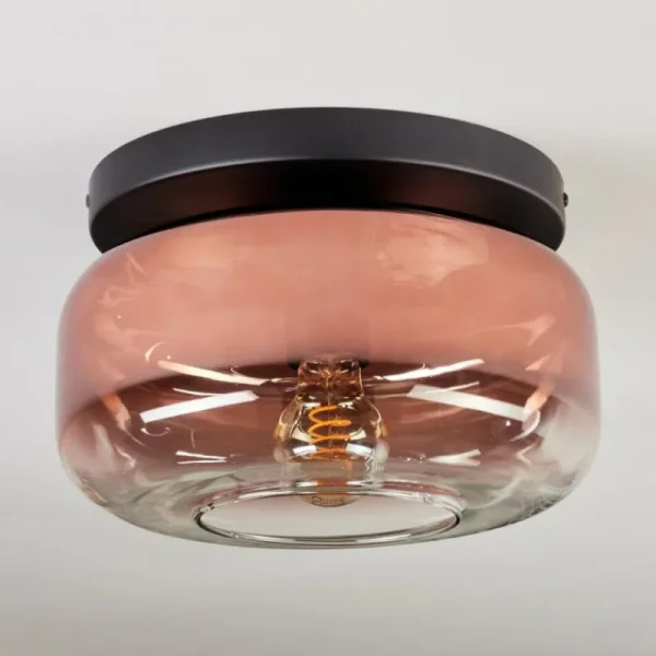 hofstein Boza Plafonnier, Boule lumineuse Clair, Cuivré, 1 lumière* Lampes En Verre