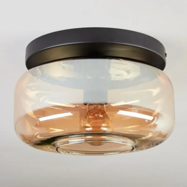 hofstein Boza Plafonnier, Boule lumineuse Ambre, 1 lumière* Lampes En Verre