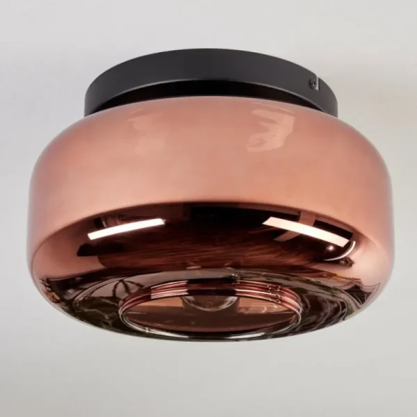 hofstein Boza Plafonnier, Boule lumineuse Cuivré, 1 lumière* Lampes En Verre