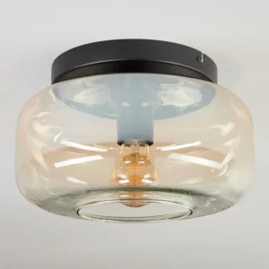 hofstein Boza Plafonnier, Boule lumineuse Ambre, Clair, 1 lumière* Lampes En Verre