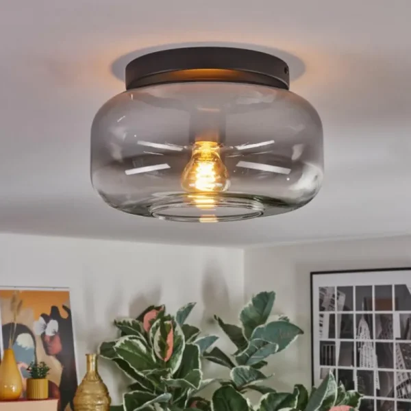 hofstein Boza Plafonnier, Boule lumineuse Clair, Fumé, 1 lumière* Lampes Modernes