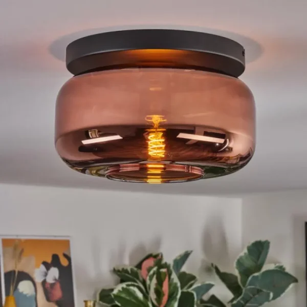 hofstein Boza Plafonnier, Boule lumineuse Cuivré, 1 lumière* Lampes En Verre