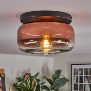 hofstein Boza Plafonnier, Boule lumineuse Clair, Cuivré, 1 lumière* Lampes En Verre
