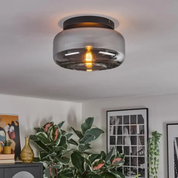 hofstein Boza Plafonnier, Boule lumineuse Fumé, 1 lumière* Lampes Modernes
