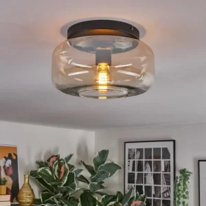 hofstein Boza Plafonnier, Boule lumineuse Ambre, Clair, 1 lumière* Lampes En Verre
