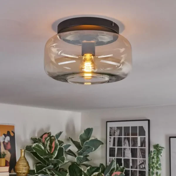 hofstein Boza Plafonnier, Boule lumineuse Ambre, Clair, 1 lumière* Lampes En Verre