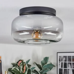 hofstein Boza Plafonnier, Boule lumineuse Clair, Fumé, 1 lumière* Lampes Modernes