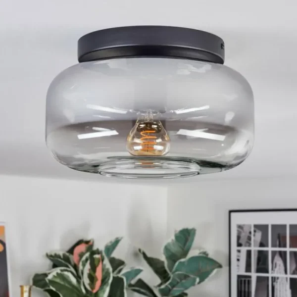 hofstein Boza Plafonnier, Boule lumineuse Clair, Fumé, 1 lumière* Lampes Modernes