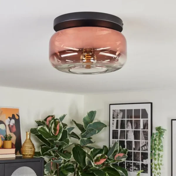 hofstein Boza Plafonnier, Boule lumineuse Clair, Cuivré, 1 lumière* Lampes En Verre