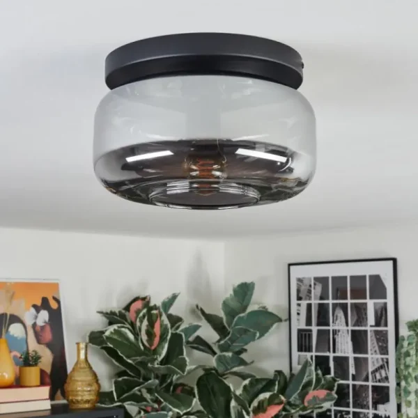 hofstein Boza Plafonnier, Boule lumineuse Fumé, 1 lumière* Lampes Modernes