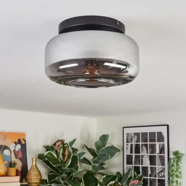 hofstein Boza Plafonnier, Boule lumineuse Fumé, 1 lumière* Lampes Modernes