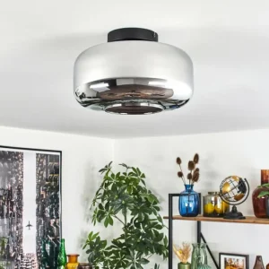 hofstein Boza Plafonnier Chrome, Fumé, 1 lumière* Lampes Modernes