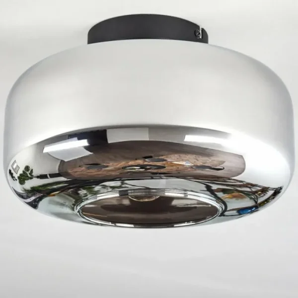 hofstein Boza Plafonnier Chrome, Fumé, 1 lumière* Lampes Modernes