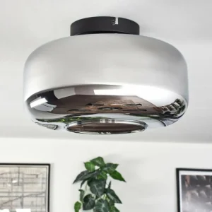 hofstein Boza Plafonnier Chrome, Fumé, 1 lumière* Lampes Modernes