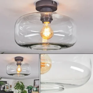 hofstein Boza Plafonnier Clair, 1 lumière* Lampes En Verre