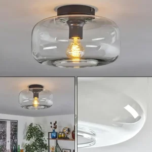 hofstein Boza Plafonnier Clair, 1 lumière* Lampes En Verre