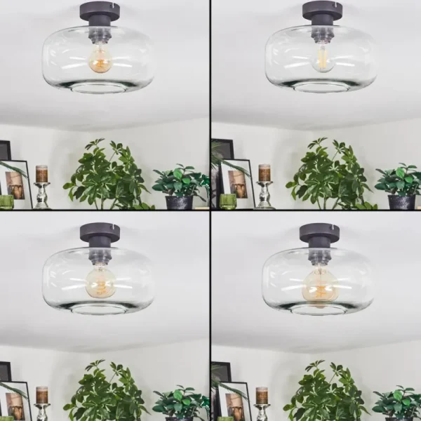 hofstein Boza Plafonnier Clair, 1 lumière* Lampes En Verre