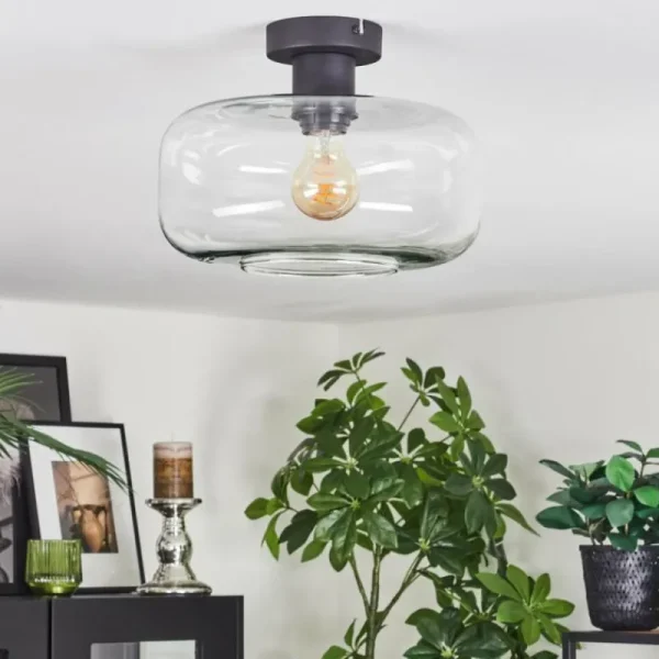 hofstein Boza Plafonnier Clair, 1 lumière* Lampes En Verre