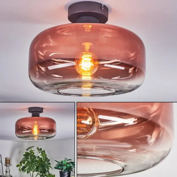hofstein Boza Plafonnier Clair, Cuivré, 1 lumière* Lampes En Verre