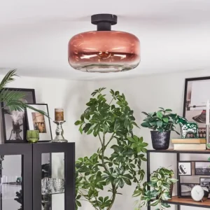 hofstein Boza Plafonnier Clair, Cuivré, 1 lumière* Lampes En Verre