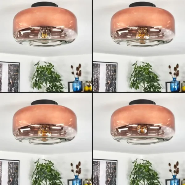 hofstein Boza Plafonnier Clair, Cuivré, 1 lumière* Lampes En Verre