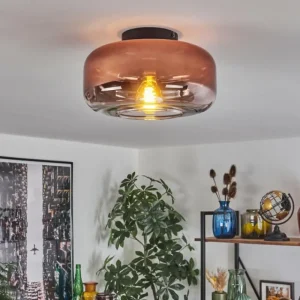 hofstein Boza Plafonnier Clair, Cuivré, 1 lumière* Lampes En Verre