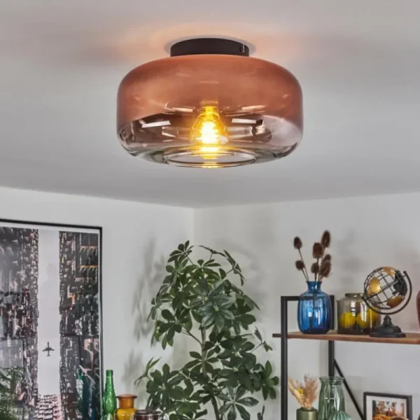 hofstein Boza Plafonnier Clair, Cuivré, 1 lumière* Lampes En Verre
