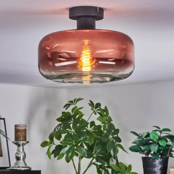 hofstein Boza Plafonnier Clair, Cuivré, 1 lumière* Lampes En Verre