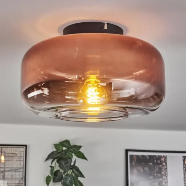 hofstein Boza Plafonnier Clair, Cuivré, 1 lumière* Lampes En Verre