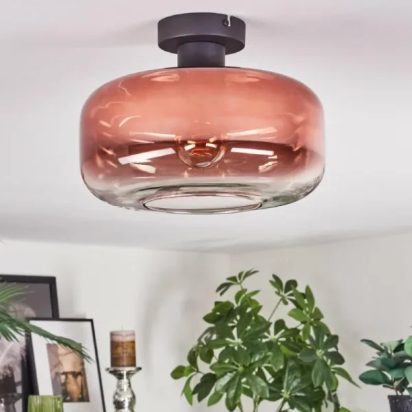 hofstein Boza Plafonnier Clair, Cuivré, 1 lumière* Lampes En Verre
