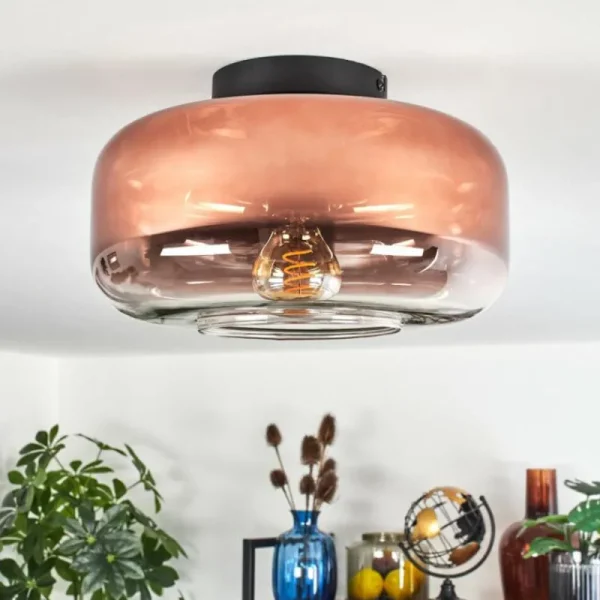 hofstein Boza Plafonnier Clair, Cuivré, 1 lumière* Lampes En Verre