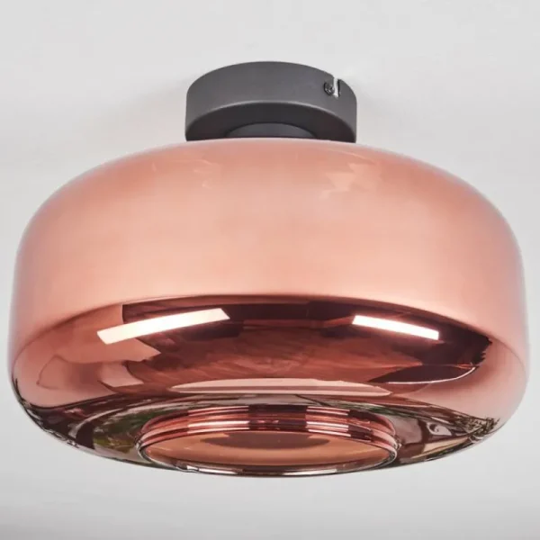hofstein Boza Plafonnier Cuivré, 1 lumière* Lampes En Verre
