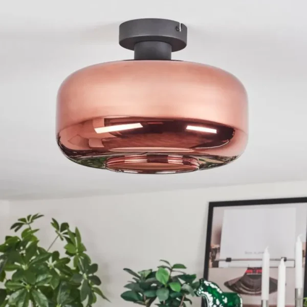 hofstein Boza Plafonnier Cuivré, 1 lumière* Lampes En Verre