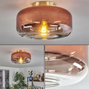 hofstein Boza Plafonnier Laiton, 1 lumière* Lampes En Verre