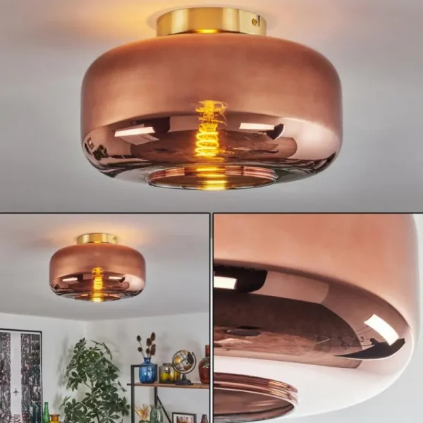hofstein Boza Plafonnier Laiton, 1 lumière* Lampes En Verre