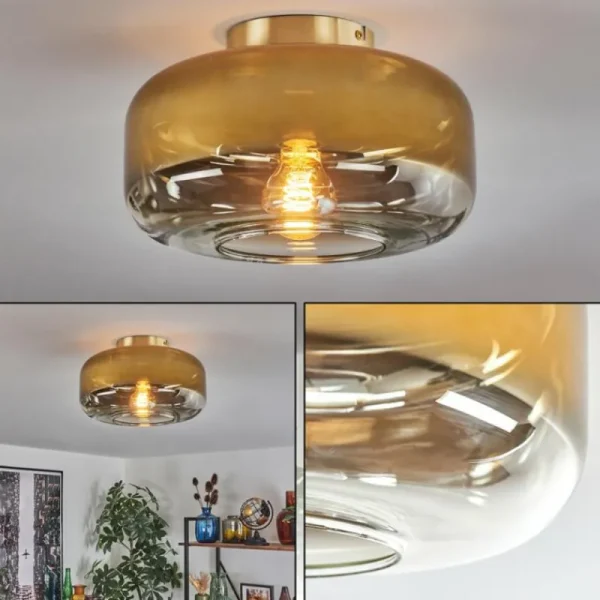 hofstein Boza Plafonnier Laiton, 1 lumière* Lampes En Verre