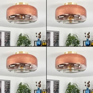 hofstein Boza Plafonnier Laiton, 1 lumière* Lampes En Verre