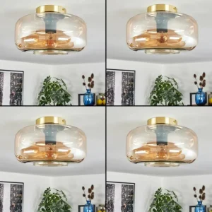 hofstein Boza Plafonnier Laiton, 1 lumière* Lampes En Verre