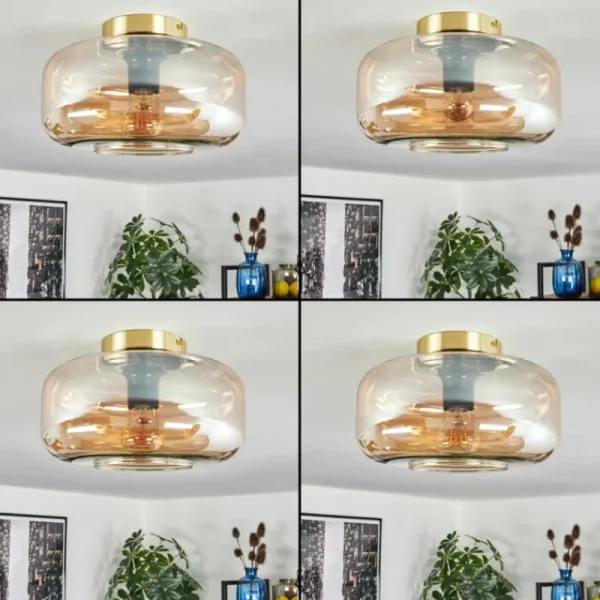 hofstein Boza Plafonnier Laiton, 1 lumière* Lampes En Verre