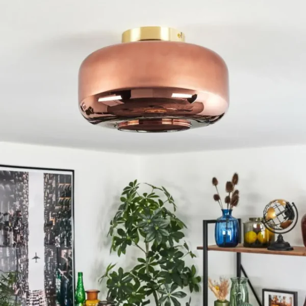 hofstein Boza Plafonnier Laiton, 1 lumière* Lampes En Verre