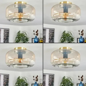 hofstein Boza Plafonnier Laiton, 1 lumière* Lampes En Verre