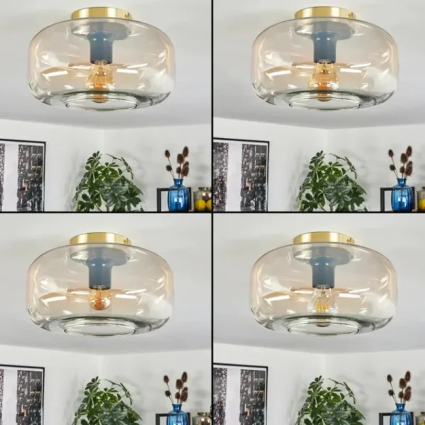 hofstein Boza Plafonnier Laiton, 1 lumière* Lampes En Verre