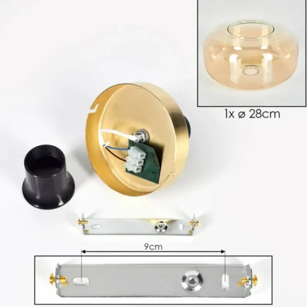 hofstein Boza Plafonnier Laiton, 1 lumière* Lampes En Verre