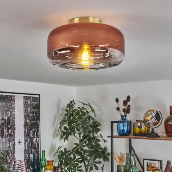 hofstein Boza Plafonnier Laiton, 1 lumière* Lampes En Verre