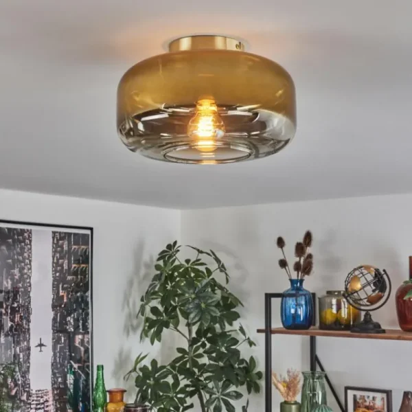 hofstein Boza Plafonnier Laiton, 1 lumière* Lampes En Verre