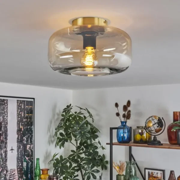 hofstein Boza Plafonnier Laiton, 1 lumière* Lampes En Verre