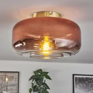 hofstein Boza Plafonnier Laiton, 1 lumière* Lampes En Verre