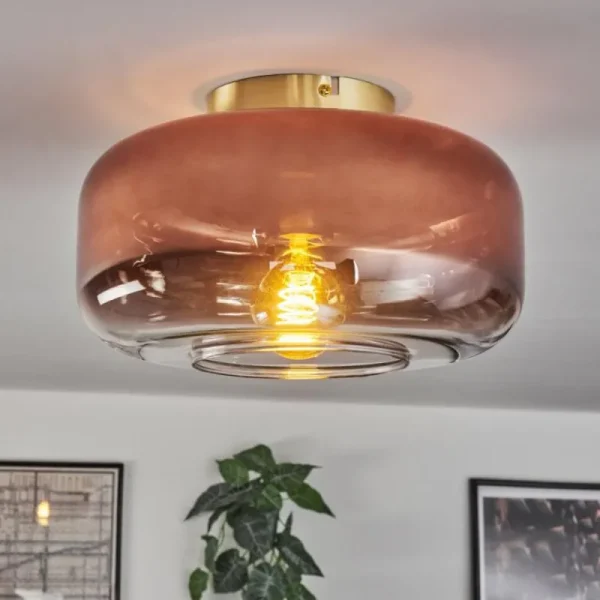 hofstein Boza Plafonnier Laiton, 1 lumière* Lampes En Verre
